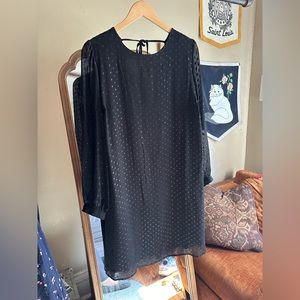 Black dress with sheer sleeves. Ava & Viv Size X